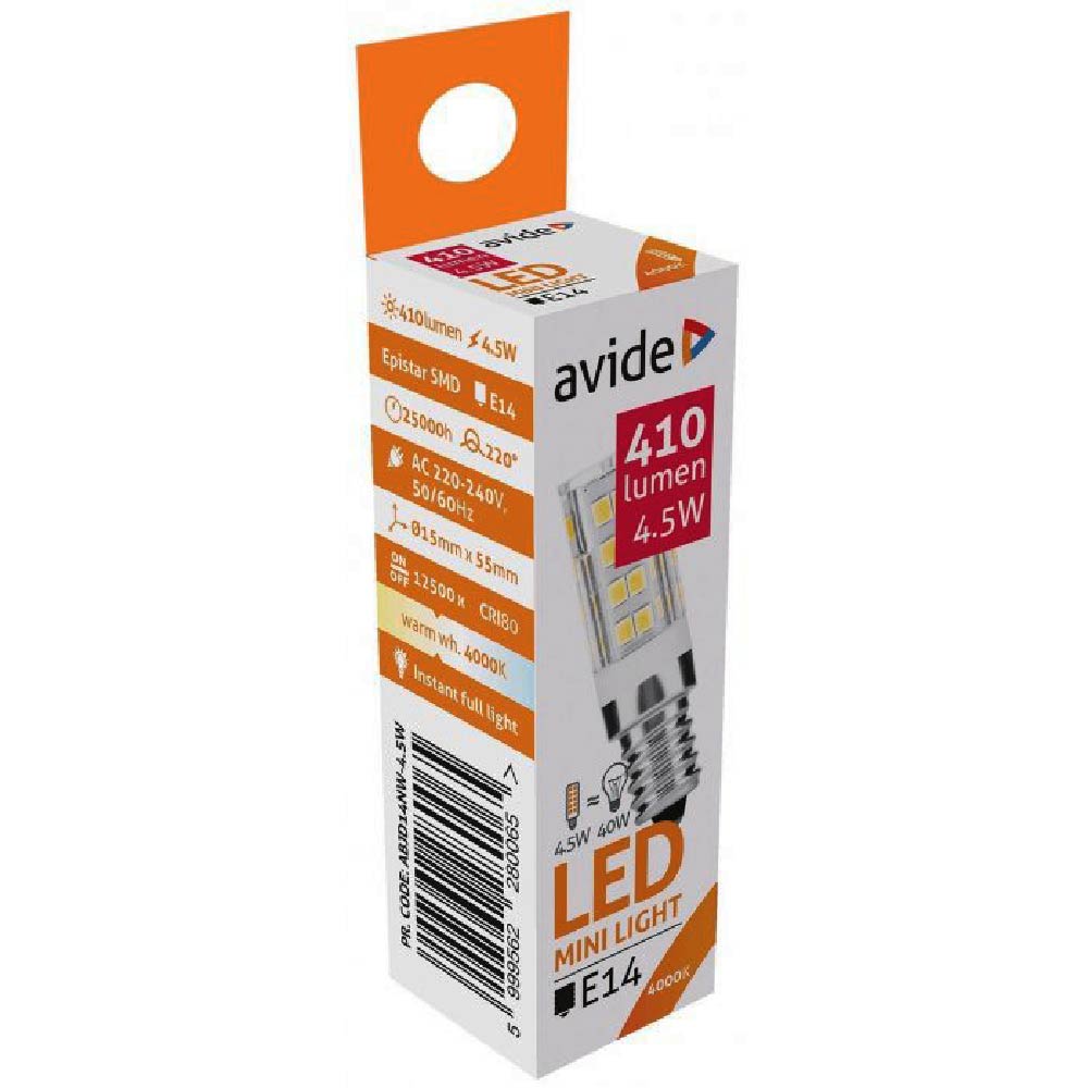 Avide LED JD 4,5W E14 NW 410lm