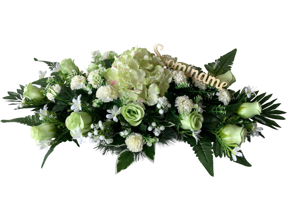 Nhrobn ikebana  zelen rue a mini klineky v lodike