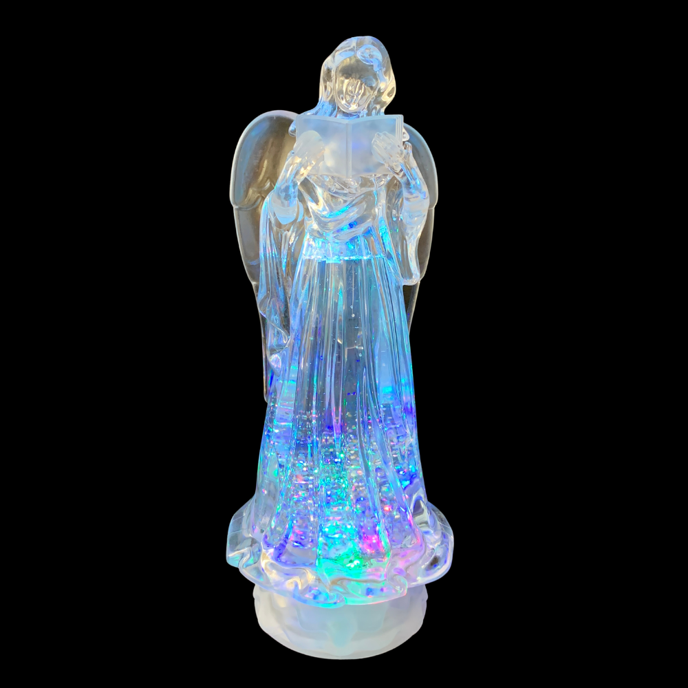 Dekor�cia MagicHome Vianoce, Anjel, LED, meniaca farby, s pl�vaj�cimi trblietkami, PE, 3xAAA, 10x25 cm