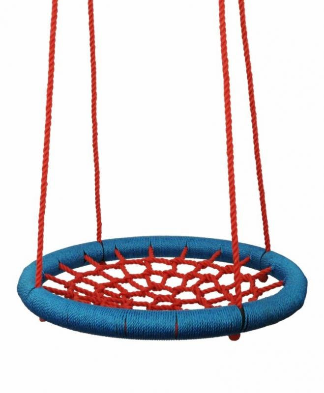 Hojdačka Woody Hojdací kruh (priemer 100cm) - červeno-modrý