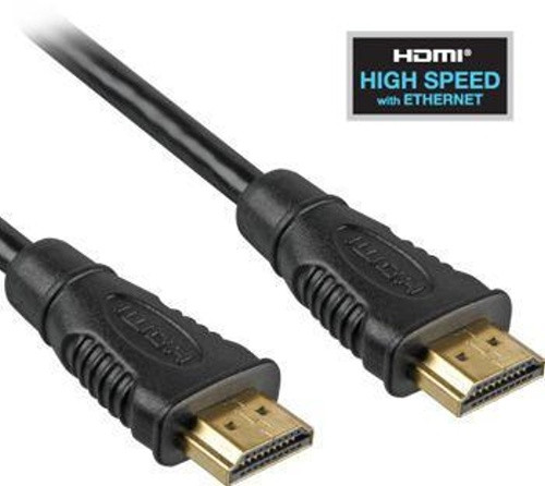 Kábel propojovací HDMI 1.4 s Ethernetem HDMI (M) - HDMI (M),  zlacené konektory, 0,5m