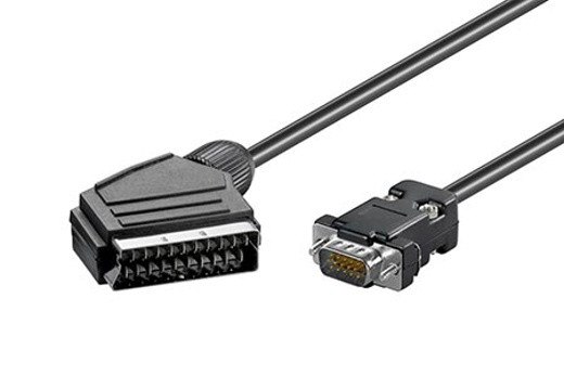 Kábel propojovací VGA MD15HD -> Scart(M) 2m