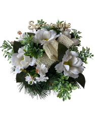 Nhrobn ikebana biela anemonka s npisom Spomname