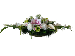 Nhrobn ikebana biela gladiola a cyklmenov alia