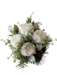 Nhrobn ikebana biela pivnia a gypsomilka