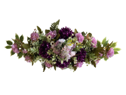 Nhrobn ikebana rua a chryzantma fialov v lodike zaaenej