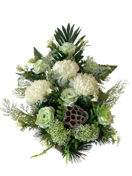 Nhrobn ikebana zeleno-biela v miske zaaenej