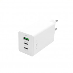 Adaptr FIXED GaN s podporou PD 3.0, 65W, 2x USB-C a 1x USB-A, biela