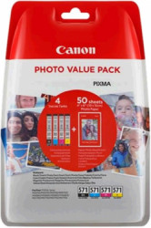 Atrament Canon CLI-571XL C/M/Y/BK + 50x PP-201 multi pack + fotopapír