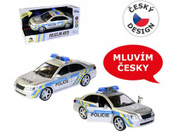 Auto policajné s českým hlasom, na zotrvačník, 24 cm
