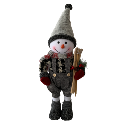Dekor�cia MagicHome Vianoce, Snehuliak chlapec s ly�ami, 60 cm