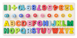 Hračka Woody Didaktická doštička s počítaním, písmenami a číslicami 