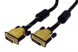 Kbel DVI-D(M) - DVI-D(M), dual link, s ferity, 2m, zlacen konektory