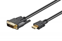 Kbel DVI-D(M) - HDMI M , 10m, s ferity, zlacen konektory