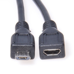 Kábel prodlužovací micro USB 2.0 male-female černý 5 m