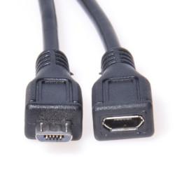 Kbel prodluovac micro USB 2.0 male-female ern 5 m
