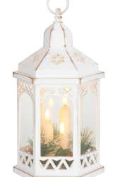 Lamp MagicHome Morocco Vianoce  LED svieky, tepl biela, asova, 18x15x32 cm, biely