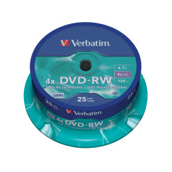 Médium Verbatim DVD-RW 4,7GB 4x spindle 25ks