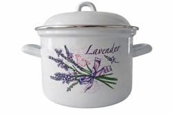 Metalac hrniec smaltovan� + pokrievka 18 cm / 2 l Levandu�a