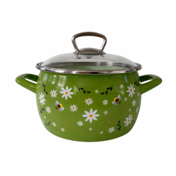 Metalac hrniec smaltovan� + pokrievka 18 cm / 3 l V�ielka