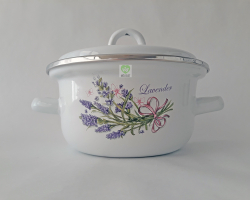 Metalac kastrl smaltovan + pokrievka 18 cm / 2 l levandua
