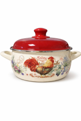 Metalac plytk� kastr�l s pokrievkou,24 cm / 4,75 l, dekor�cia koh�t