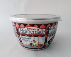 Metalac misa smaltovan s vekom uh 16 cm 1,7 l HAPPINESS