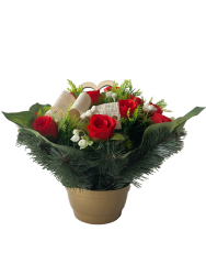 Nhrobn ikebana erven rue biela maa listy a srdce