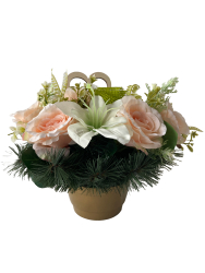 Nhrobn ikebana lososova rua a biela alia s npisom Spomname