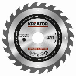 Pílový kotúč Kreator KRT020414 na drevo 185mm, 24T