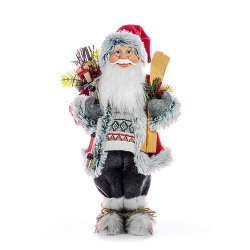 Postavika santa s lyami a drevom, 61 cm