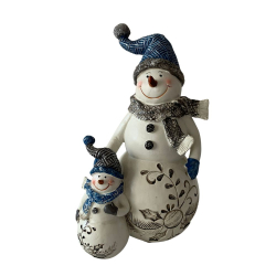 Postavičky snehuliaci s modrým šálom a čapicou 26 cm