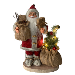 Santa s vianonm stromekom a batohom 40 cm