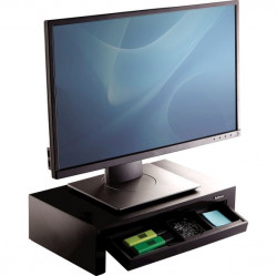 Stojan Fellowes Designer Suites pod monitor, s priehradkou, ierny