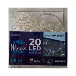 Vianon reaz gulky 1,9 m studen biela 20 LED