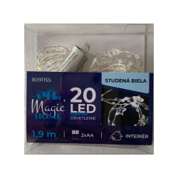 Vianon reaz hviezdiky 1,9 m studen biela 20 LED