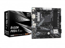 Zkladn doska ASRock Sc AM4 B450M PRO4-F R2.0, AMD Promontory B450, 4xDDR4, 1xHDMI, 1xDVI, 1xVGA, mATX