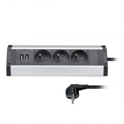 Zsuvka Solight PP104USB rohov, 3 x 230V, 2 x USB, 1,5m