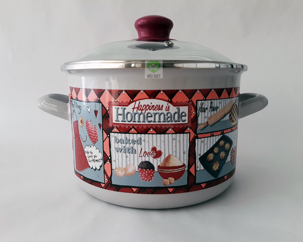Metalac smaltovan hrniec s pokrievkou 24 cm / 6,75 l HAPPINESS