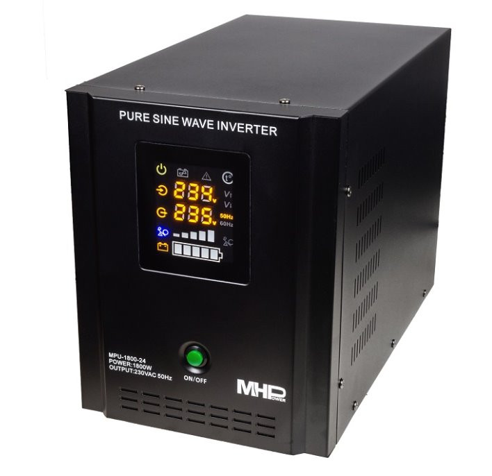 Napäťový menič MHPower MPU-2100-24 24V/230V, 2100W, funkcia UPS, čistý sínus